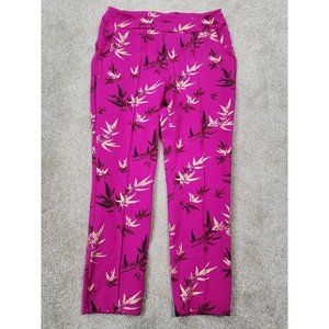 Soft Surroundings Womens Petite Medium Straight Leg Pants Fuchsia Gold Legging